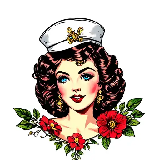 Sailor Jerry Style Pinup