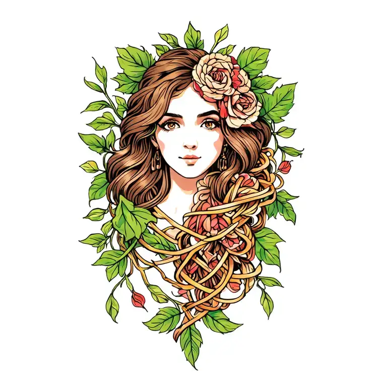 Fine Line Shoulder Vine Intertwined