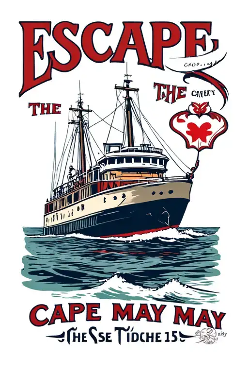 Triathlon Club Logo Called Escape The Cape May Incorporating Cape May Ferry