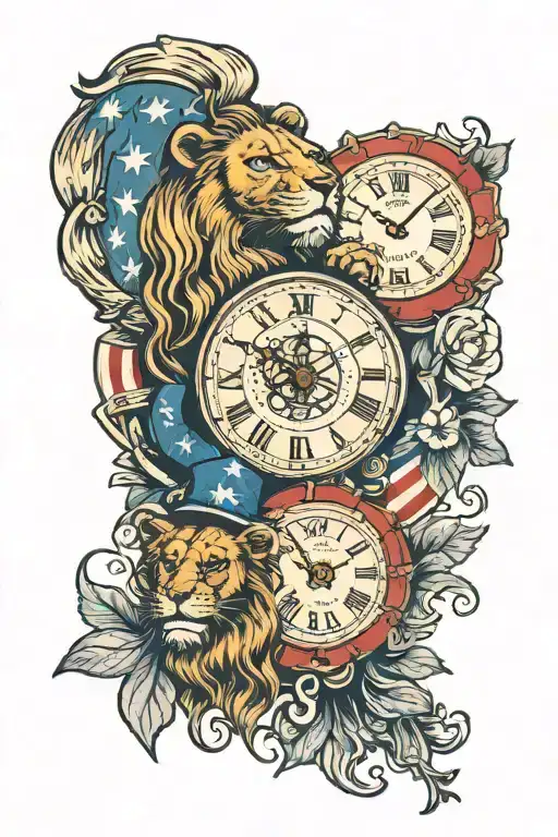 Failure Lion Patriot Patriotic 1776 1969 Success Love Clock Sleeve