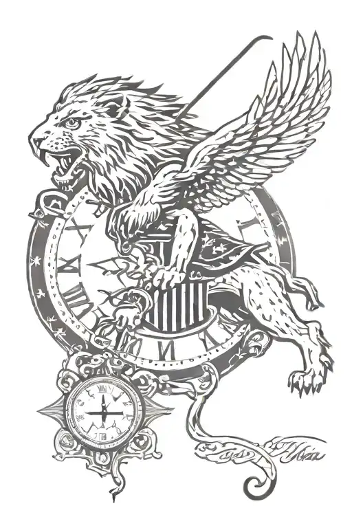 Failure Lion Patriot Patriotic 1776 1969 Success Love Clock Sleeve Musket Eagle