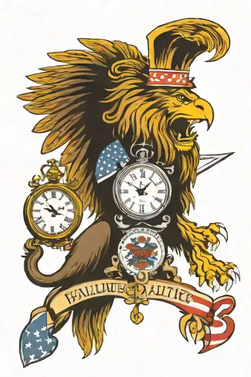 Failure Lion Patriot Patriotic 1776 1969 Success Love Clock Sleeve Musket 1977 Eagle