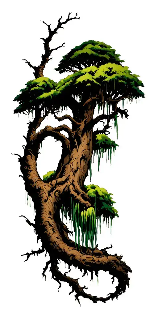 Psychadelic Spanish Moss Covered Tree