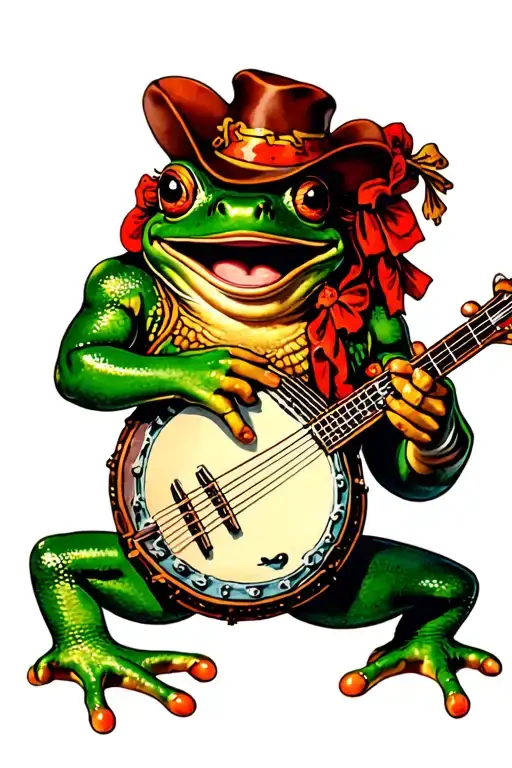 Frog Playing A Banjo