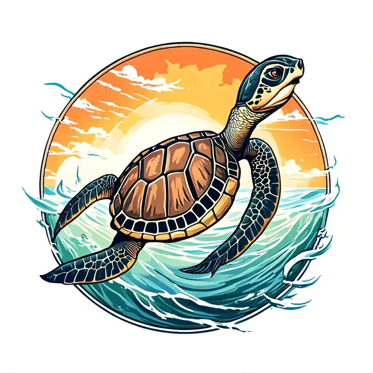 Turtles Swimming In The Ocean