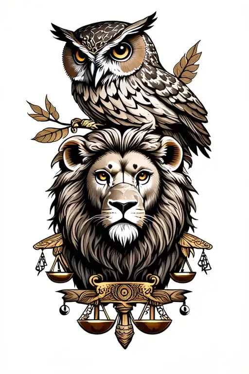 Stoicism Lion And Owl And Scale