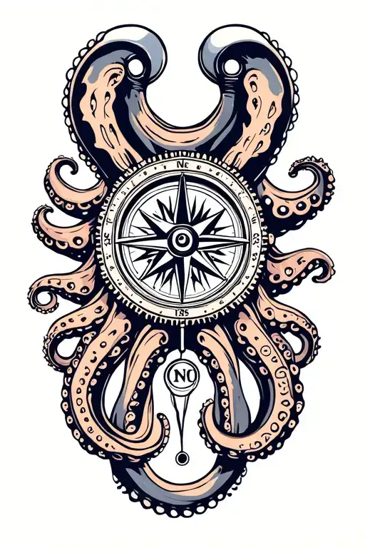 Octopus Compass Arm Band With Geometric