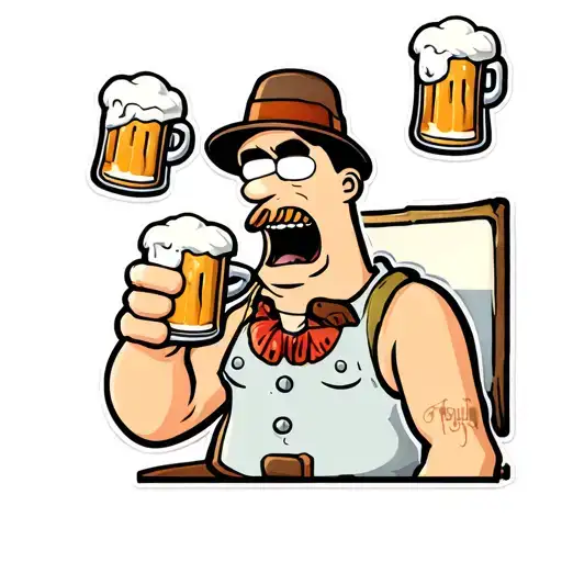 Roger From American Dad Holding A Beer Mug