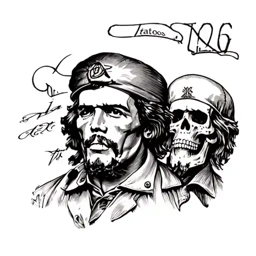 Design A Tattoo Based On Skull Designs And Che Guevara For Upper Arm Shoulder Area