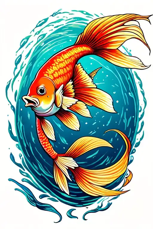 Whimsical Fish Swimming