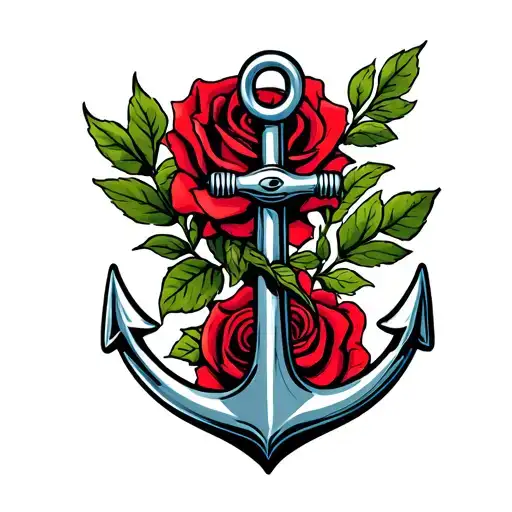 Anchor With Rose Growing