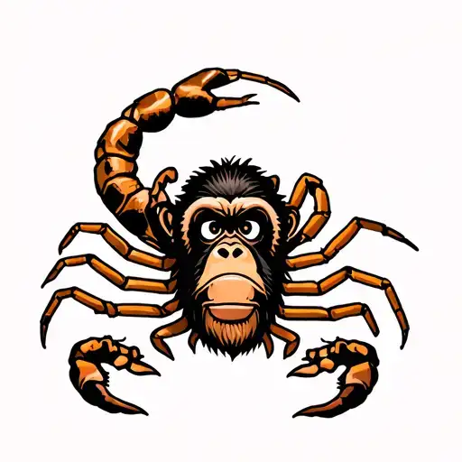 Monkey Playing Messing With A Scorpion