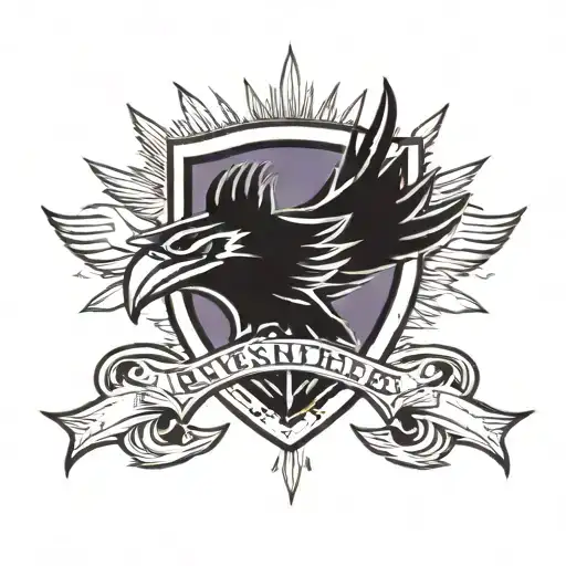 Flying Baltimore Ravens Logo Clutching Shield