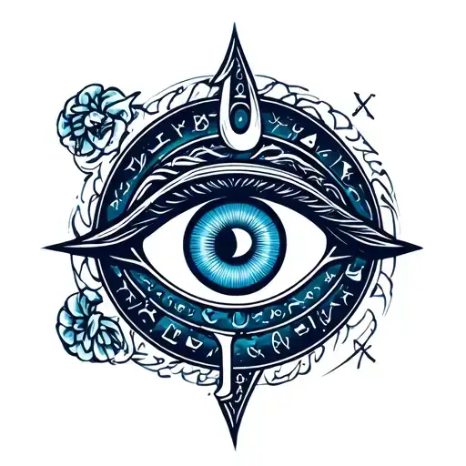 Eye Of Horus Inside A Cancer Zodiac Sign Surrounded