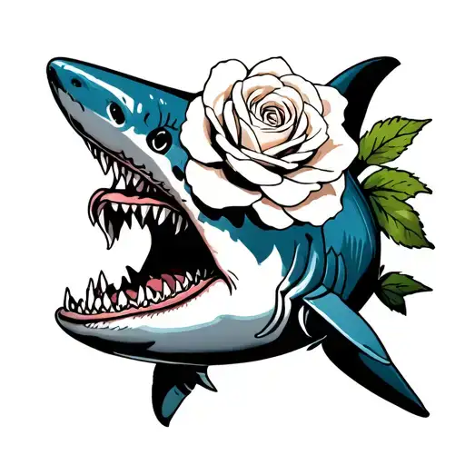 Shark With A White Rose