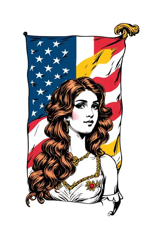 Transfeminine Flag With The Demigirl Logo Inlayed On The Front