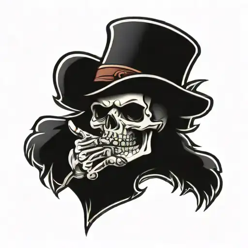 Skull Holding Up A Middle Finger