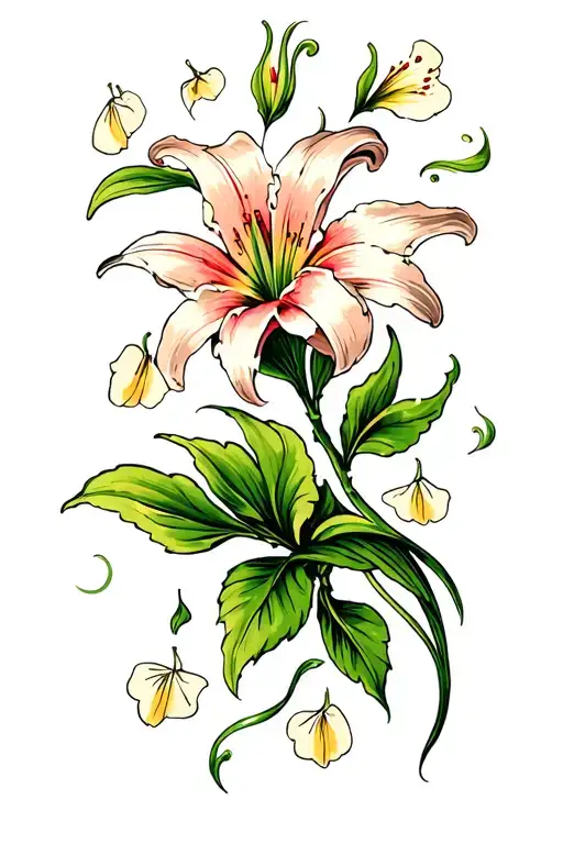 Lilly Flower And Pedals Falling