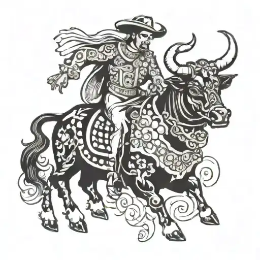 Spanish Matador And Bull