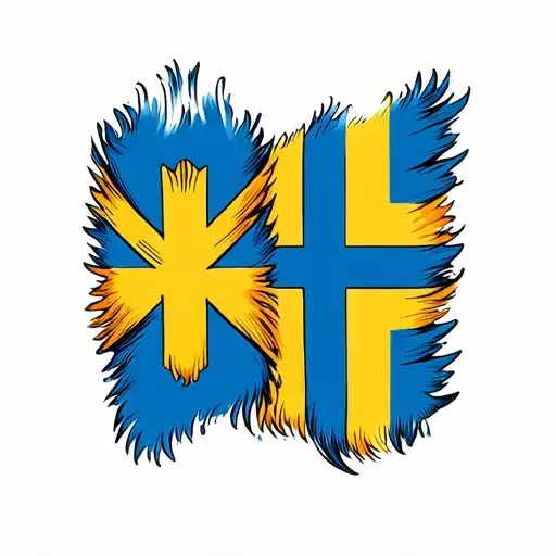 Swedish And Finnish Flag Intertwined