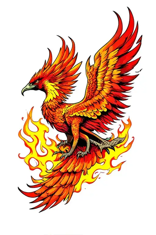 Phoenix Rising From Flames