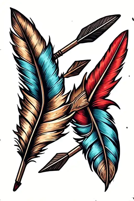 2 Arrow Heads And A Feather