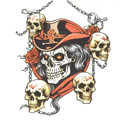 Alucard And Skulls Hanging On Chains
