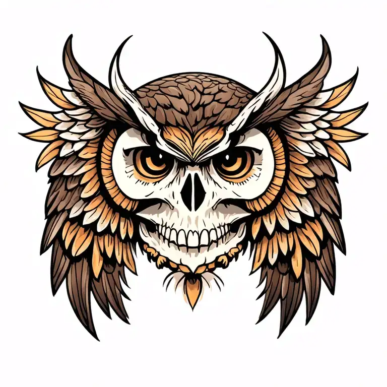 Owl With Skull