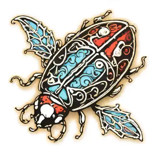 Ladybug Made Of Stained Glass