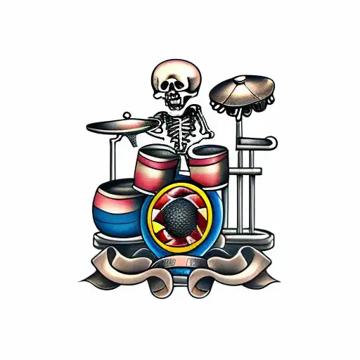 Skeleton Playing Drums