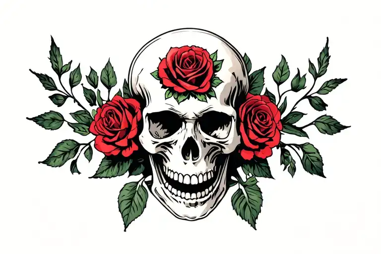 Dead Of The Dead Scull And Roses Intertwined