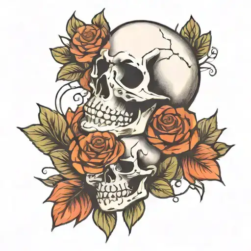 Rose And Skull Face
