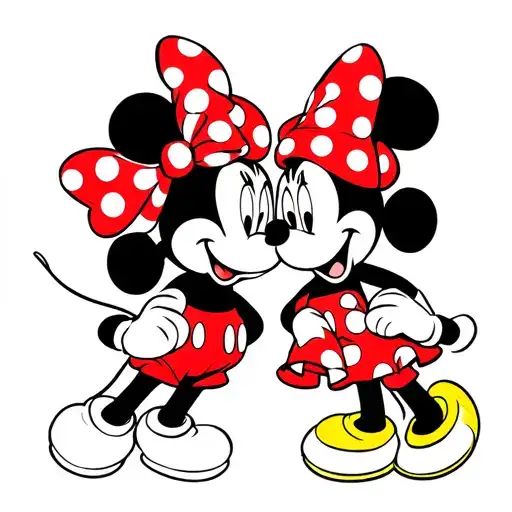 Mickey And Minnie Mouse Kissing
