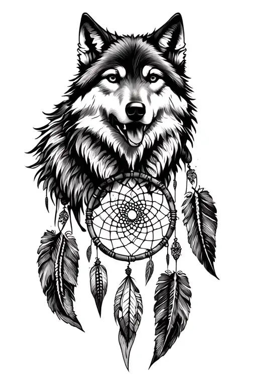 Wolf Dream Catcher