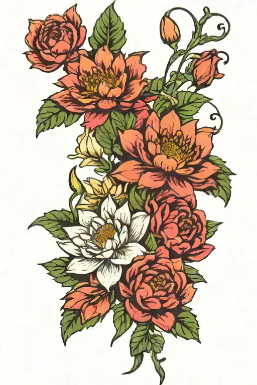 Water Lily Holly Peonies Chrysanthemum Larkspur Narcissus Gladiolus Flowers