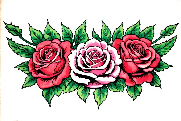 Chest Tattoo With Roses