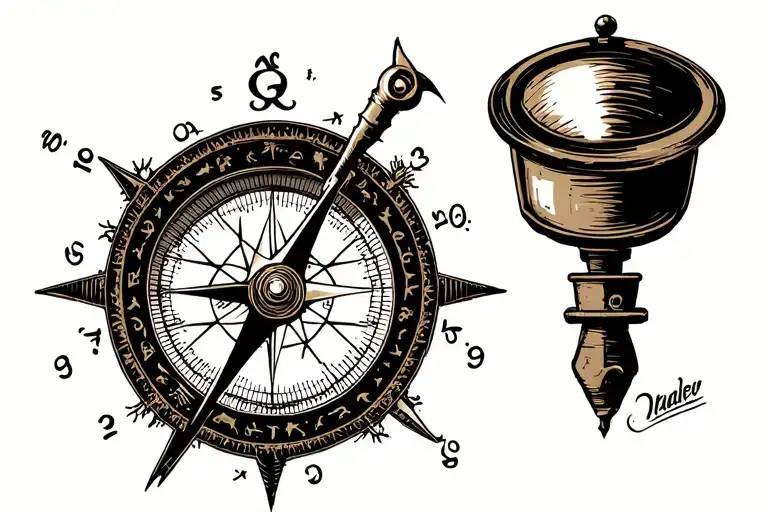 Line Compass That Show The Struggle