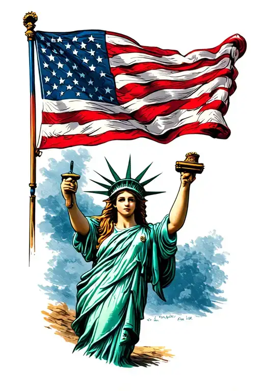 American Flag Waving