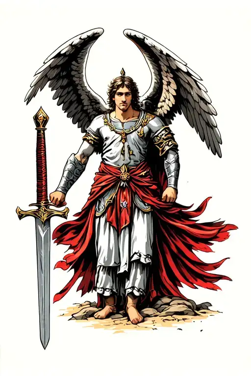 A Fantasy Style Warrior Angel Holding A Sword