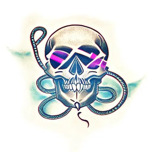 Skull With Snakes As Hair