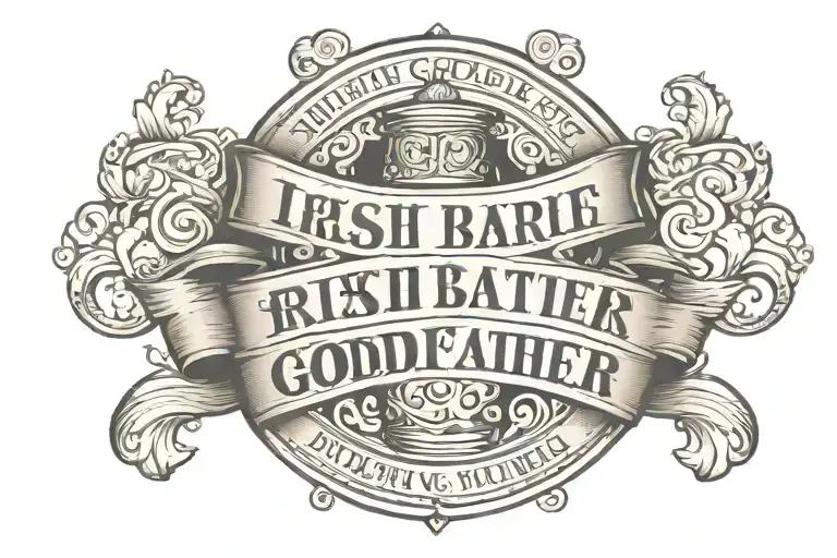 The Inscription Logo Irish Godfather On The Sides Of The Card Money Two Barrels And A Quatrefoil