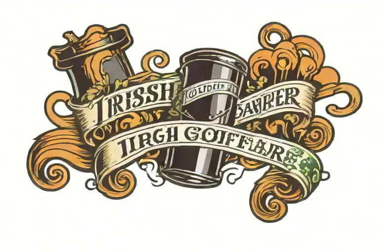 The Inscription Logo Irish Godfather On The Sides Of The Card Money Two Barrels And A Quatrefoil