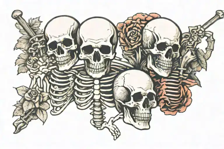 Skeleton Symbolizes Pro And Contra