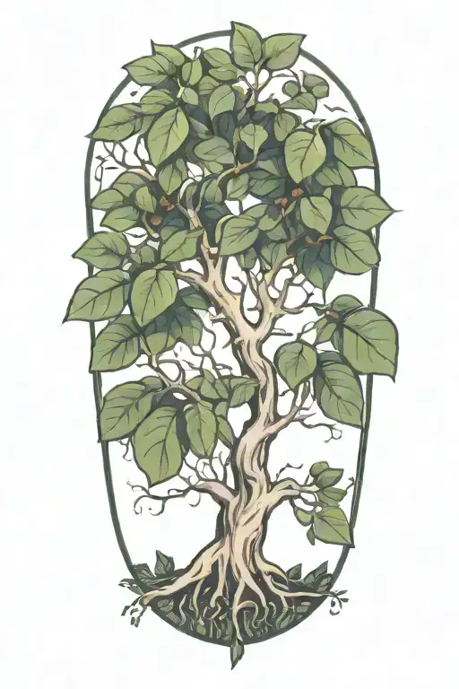 Half Sleeve Morton Bay Fig Tree With Roots