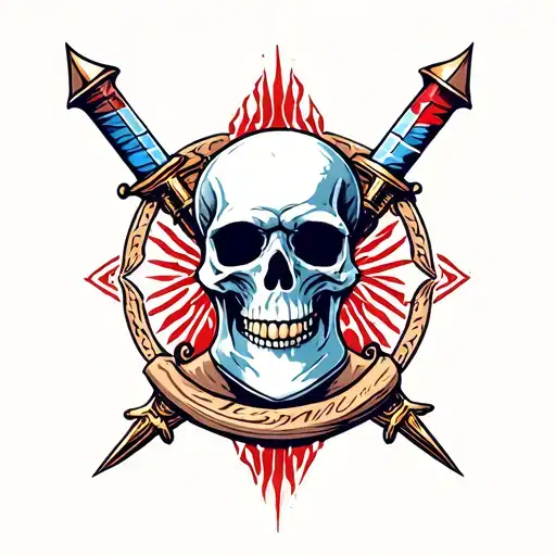 Dagger Skull And Hourglass