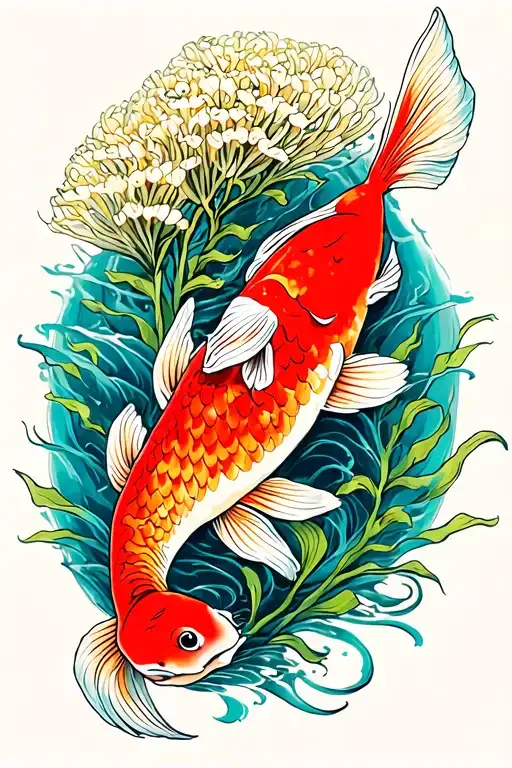 Fennel And Koi Fish