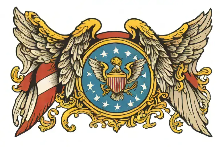 Army Flag Angel Wings