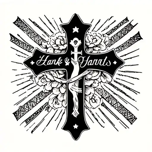 Cross With My Dads Name Hank In The Cross