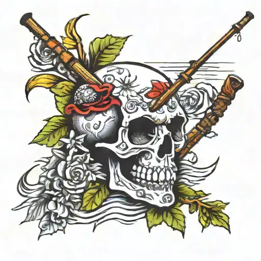 Fishing Pond Skull Rod