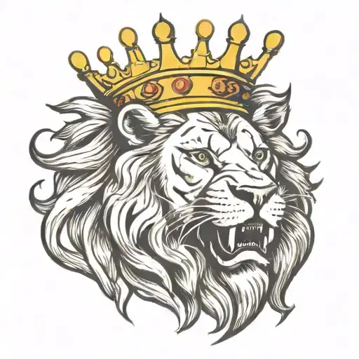Lion With A Crown Roaring
